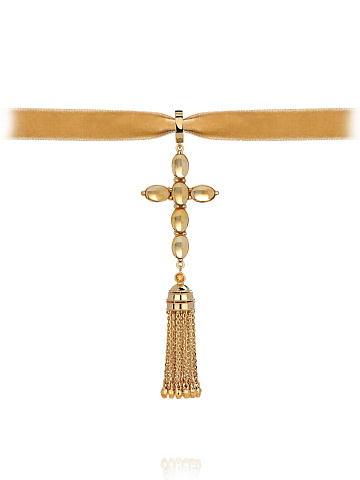 Yellow Gold & Citrine Cross Pendant, 1