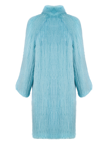 Blue Knitted Mink Fur Coat, 2