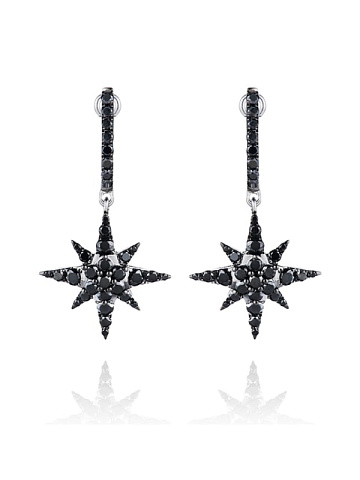 Earrings in blackened gold and diamonds, 1