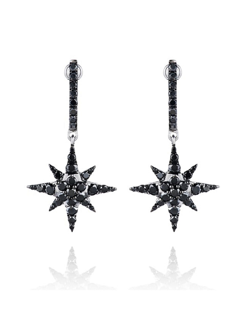 Earrings in blackened gold and diamonds, 1
