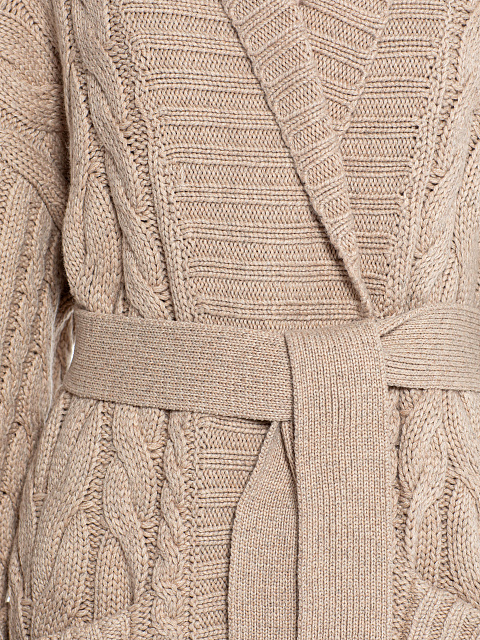 Beige Cashmere & Merino Wool Belted Cardigan, 3 Beige Cashmere & Merino Wool Belted Cardigan, 3