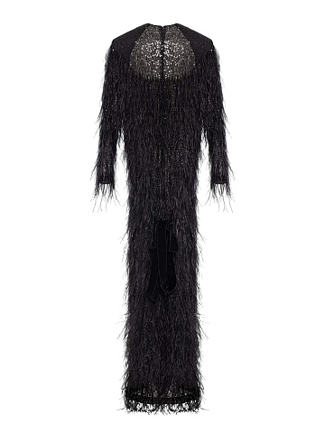 Maxi dress with ostrich feathers, 2