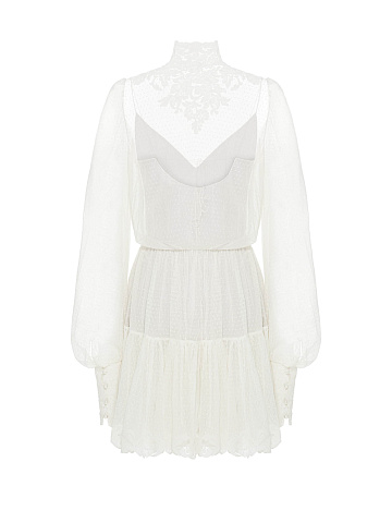 White double-layer cotton dress, 2