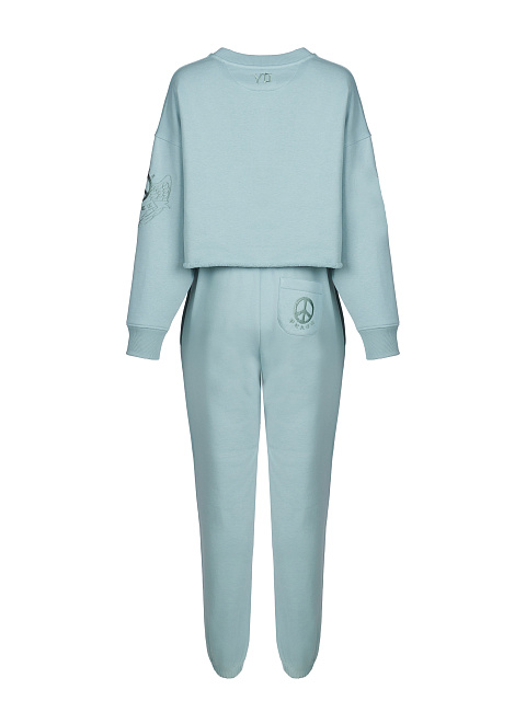 Light Blue Jersey Set With Cropped Sweatshirt, 2