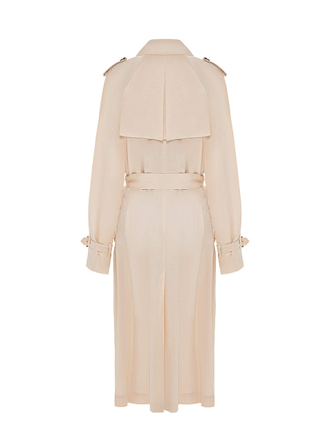 Light peach linen double-breasted trenchcoat , 2