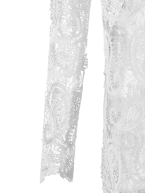 White Lace Open Back Midi Dress, 3