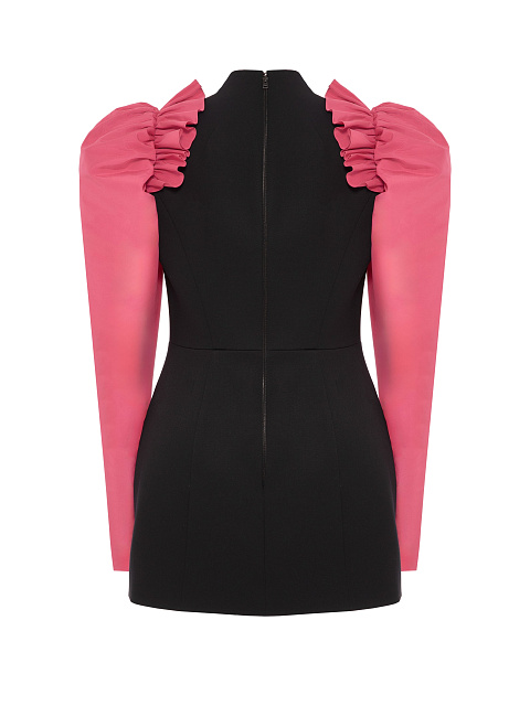 Black mini dress with voluminous sleeves, 5 Black mini dress with voluminous sleeves, 5