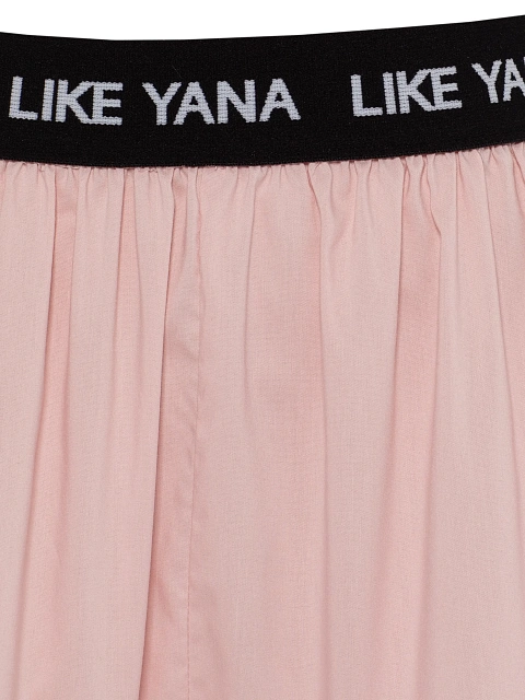 Pink set with tie-front top and ruffled shorts, 4 Pink set with tie-front top and ruffled shorts, 4