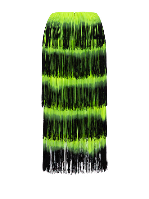 Yellow & Black Fringed Skirt, 2