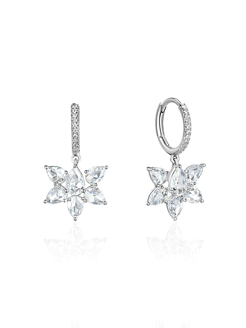 White gold hoops with Rose Cut diamonds, 1