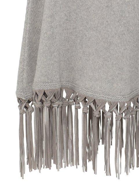 Light Grey Cashmere Poncho, 3