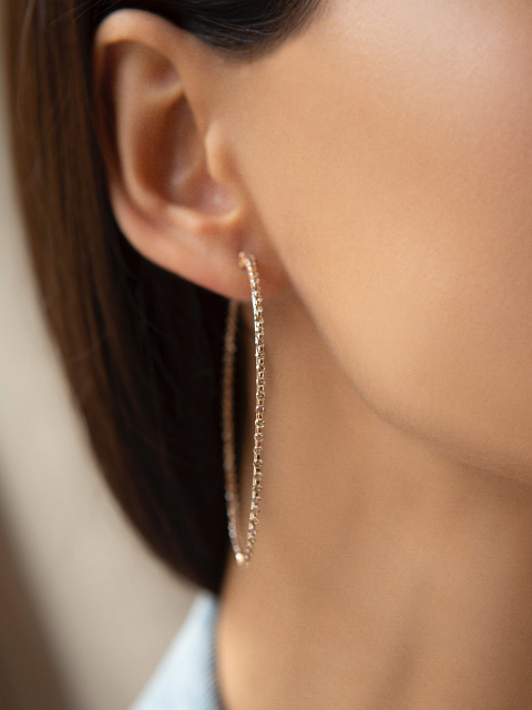 Diamond & Gold Hoop Earrings, 3