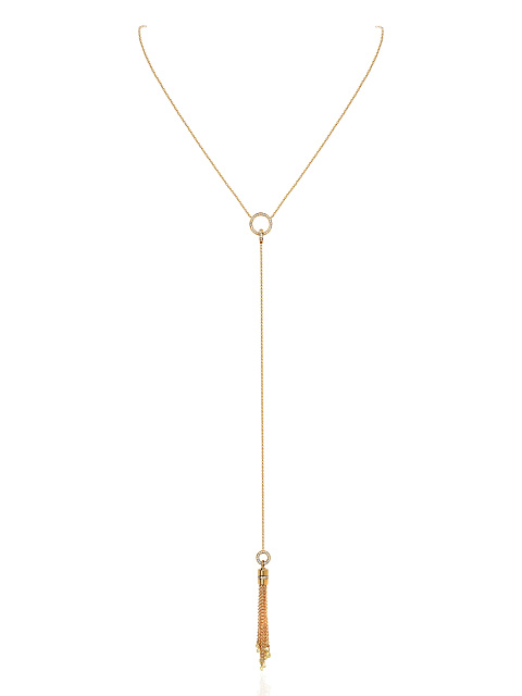 Gold & Diamond Tassel Necklace, 1