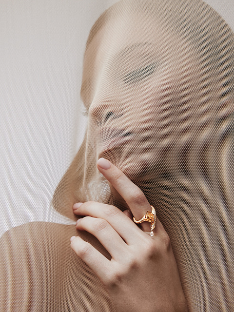 Brown Diamond, Round Diamond & Gold Ring, 8