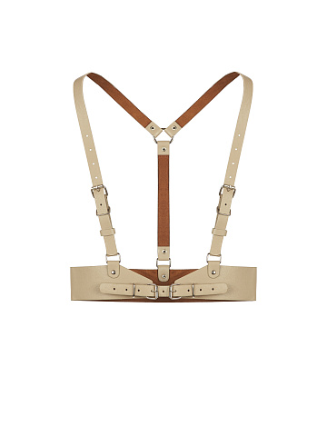 Oatmeal Faux Leather Harness, 1