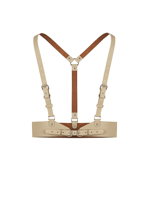 Oatmeal Faux Leather Harness, 1 Oatmeal Faux Leather Harness, 1