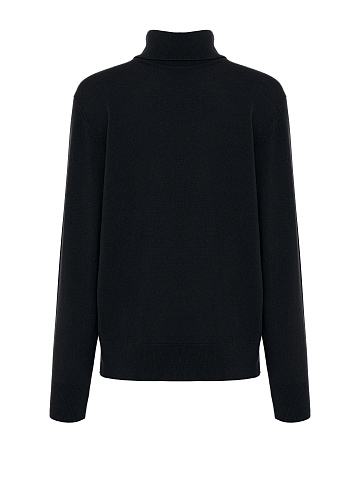 Men's Black Cashmere Turtleneck Sweater, 1