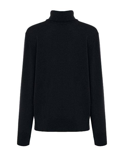 Men's Black Cashmere Turtleneck Sweater, 1