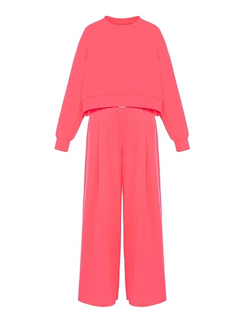 Hot Pink Jersey Wide Pants Tracksuit, 1 Hot Pink Jersey Wide Pants Tracksuit, 1