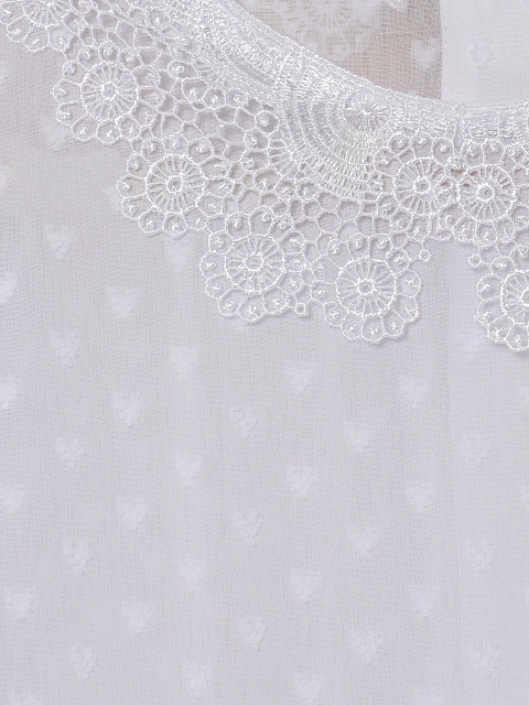 Girl's White Lace Collar Chiffon Dress, 4 Girl's White Lace Collar Chiffon Dress, 4