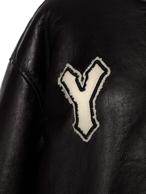 Black & White Oversized Shearling Varsity Jacket, 3 Black & White Oversized Shearling Varsity Jacket, 3