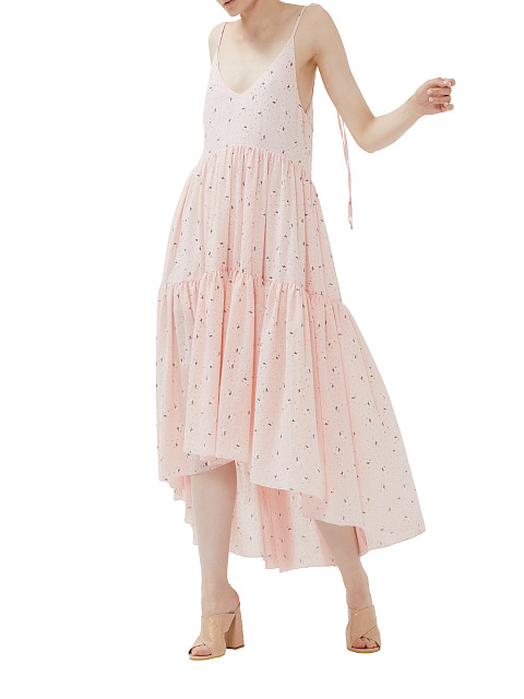 Light Pink Flower Printed Cotton Sundress, 5 Light Pink Flower Printed Cotton Sundress, 5