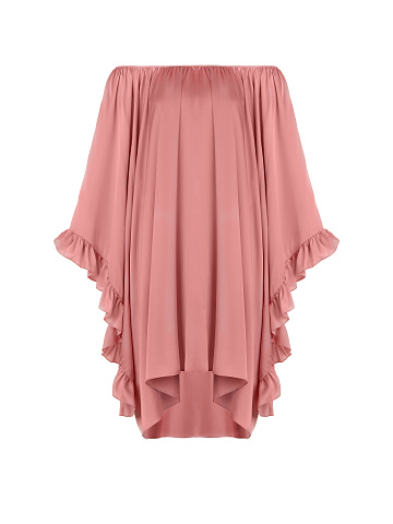 Coral Off-Shoulder Dress, 1