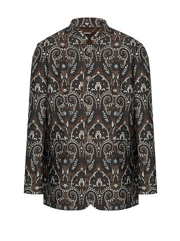 Brown Patterned Brocade Jacket, 1