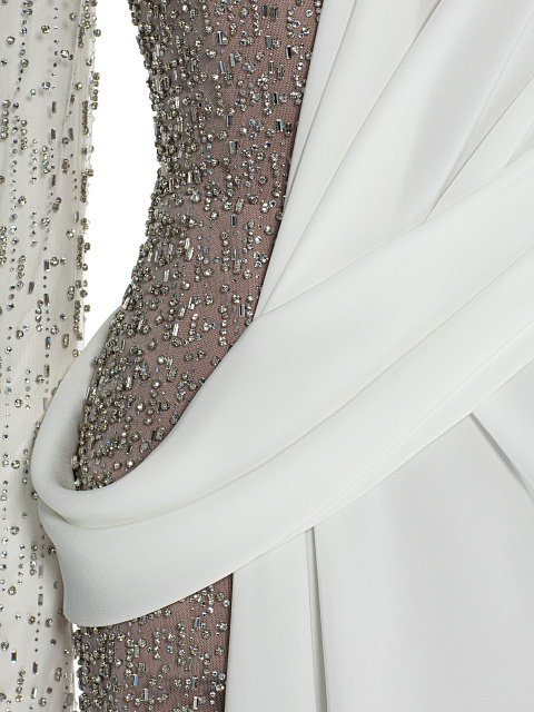 White maxi dress with crystals, 3