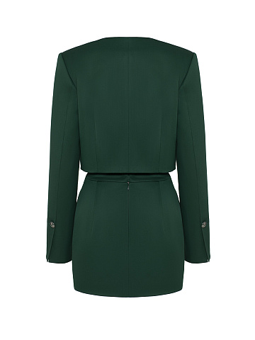 Green wool two-piece suit , 2