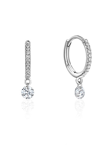 Small white gold hoops with diamonds, 1