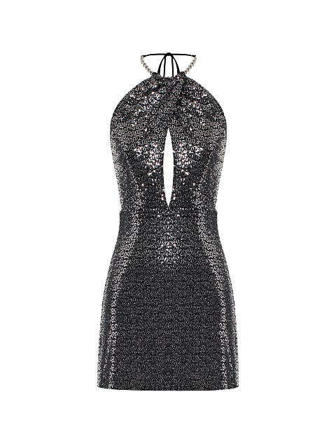 Dark Grey Sequin Mini Dress, 1 Dark Grey Sequin Mini Dress, 1