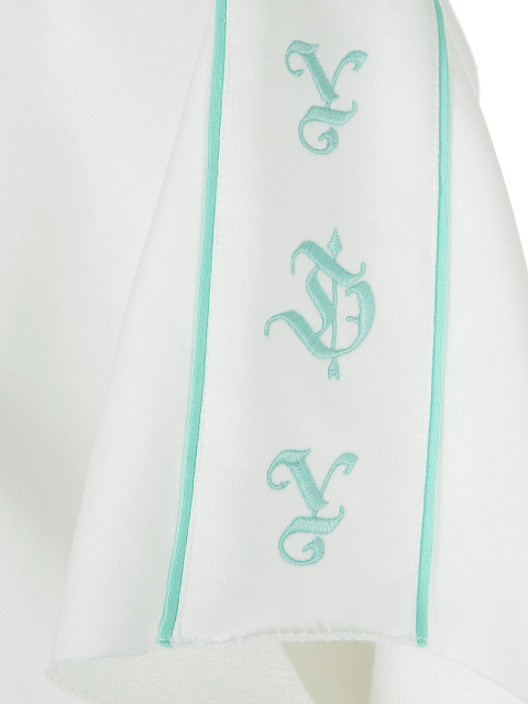 White & Mint Green Embroidery Jersey Set, 4