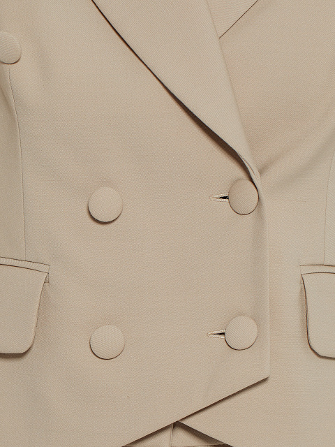 Beige Wool Pant Suit, 5