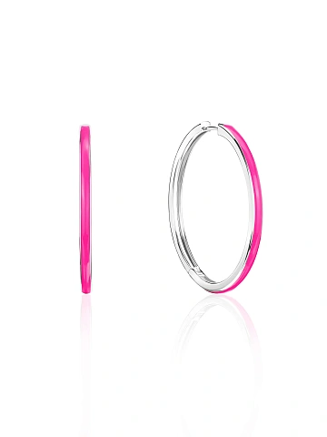 Medium white gold hoops with Tutti Frutti-colored enamel, 1