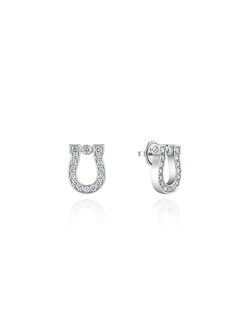 White gold stud earrings in the shape of horseshoes, 1
