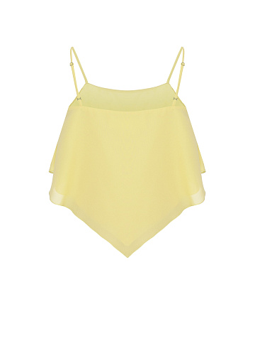 Yellow Asymmetric Chiffon Top, 2