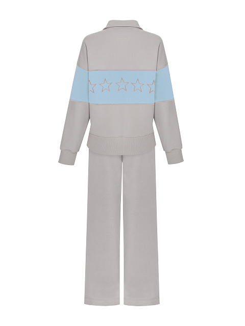 Grey & Light Blue "Yana" Embroidered Tracksuit, 3 Grey & Light Blue "Yana" Embroidered Tracksuit, 3