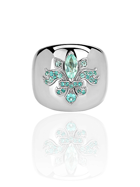 White Gold & Tourmaline Paraiba Ring, 3