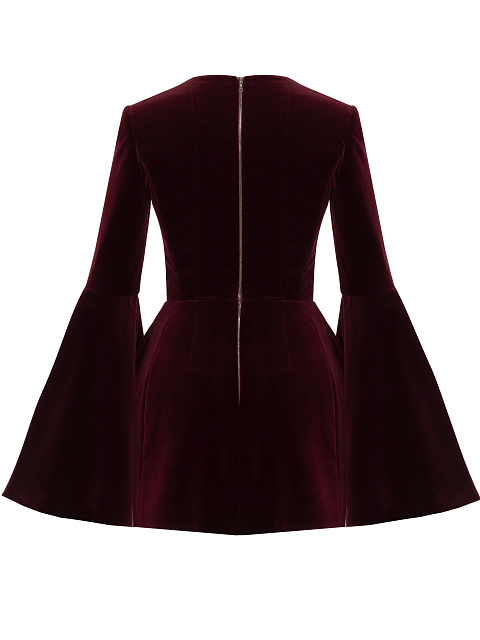 Bordeaux Velvet & White Silk Mini Dress, 3 Bordeaux Velvet & White Silk Mini Dress, 3