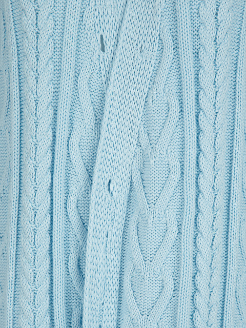 Blue Cotton Cable Knit Distressed Long Cardigan, 3 Blue Cotton Cable Knit Distressed Long Cardigan, 3