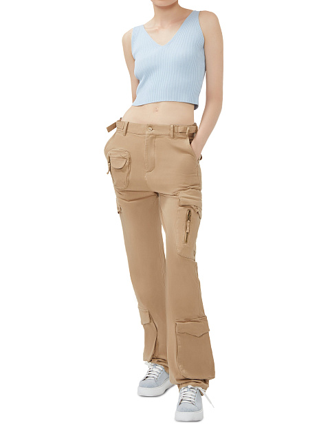 Brown Cotton Cargo Pants, 6