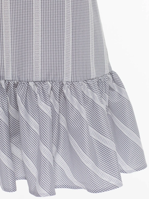 Grey Striped Cotton Mini Dress, 3 Grey Striped Cotton Mini Dress, 3