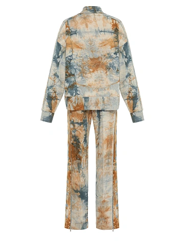 Blue & Brown Embroidered Tie-dye Cotton Tracksuit, 2