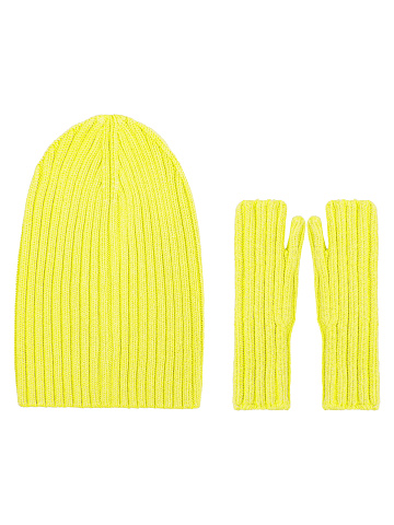 Yellow Set Of Mittens & Beanie, 1