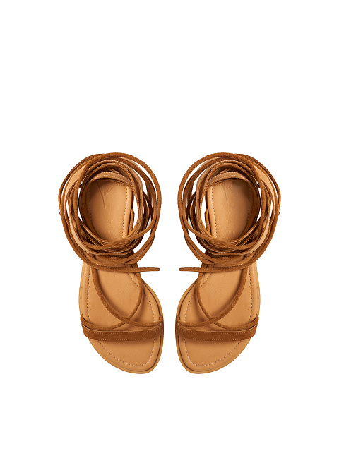 Brown Suede Gladiator Sandals, 4