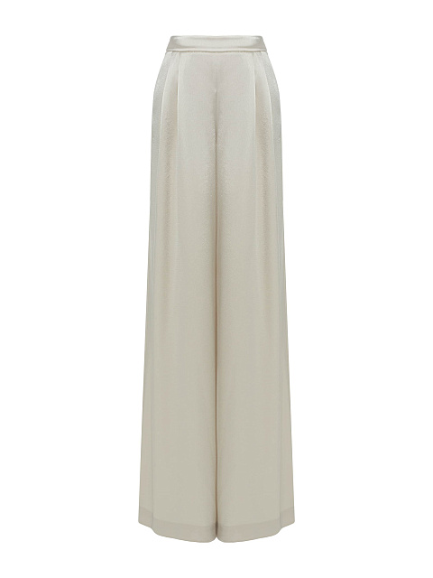 Beige Two-piece Suit Of Sequin Top And Silk Trousers, 6 Beige Two-piece Suit Of Sequin Top And Silk Trousers, 6