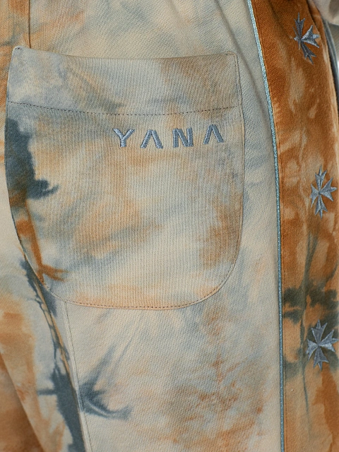 Blue & Brown Embroidered Tie-dye Cotton Tracksuit, 5 Blue & Brown Embroidered Tie-dye Cotton Tracksuit, 5