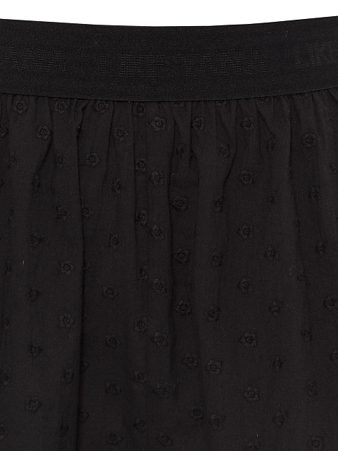 Black set with tie-front top and ruffled shorts, 4 Black set with tie-front top and ruffled shorts, 4