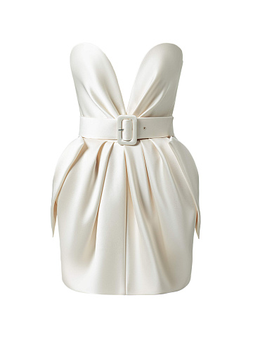 Milk‑colored mini dress, 1